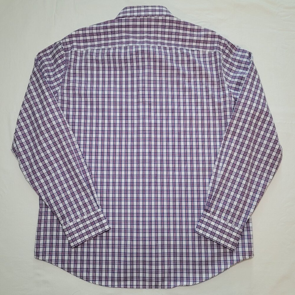 Egara Mens Non-Iron Slim Fit Plaid Dress Shirt XL Preppy Academia - Picture 2 of 7